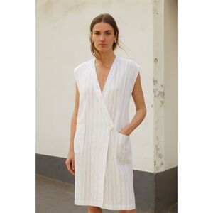 RODEBJER White Cotton Midi Dress  Women's Size Medium